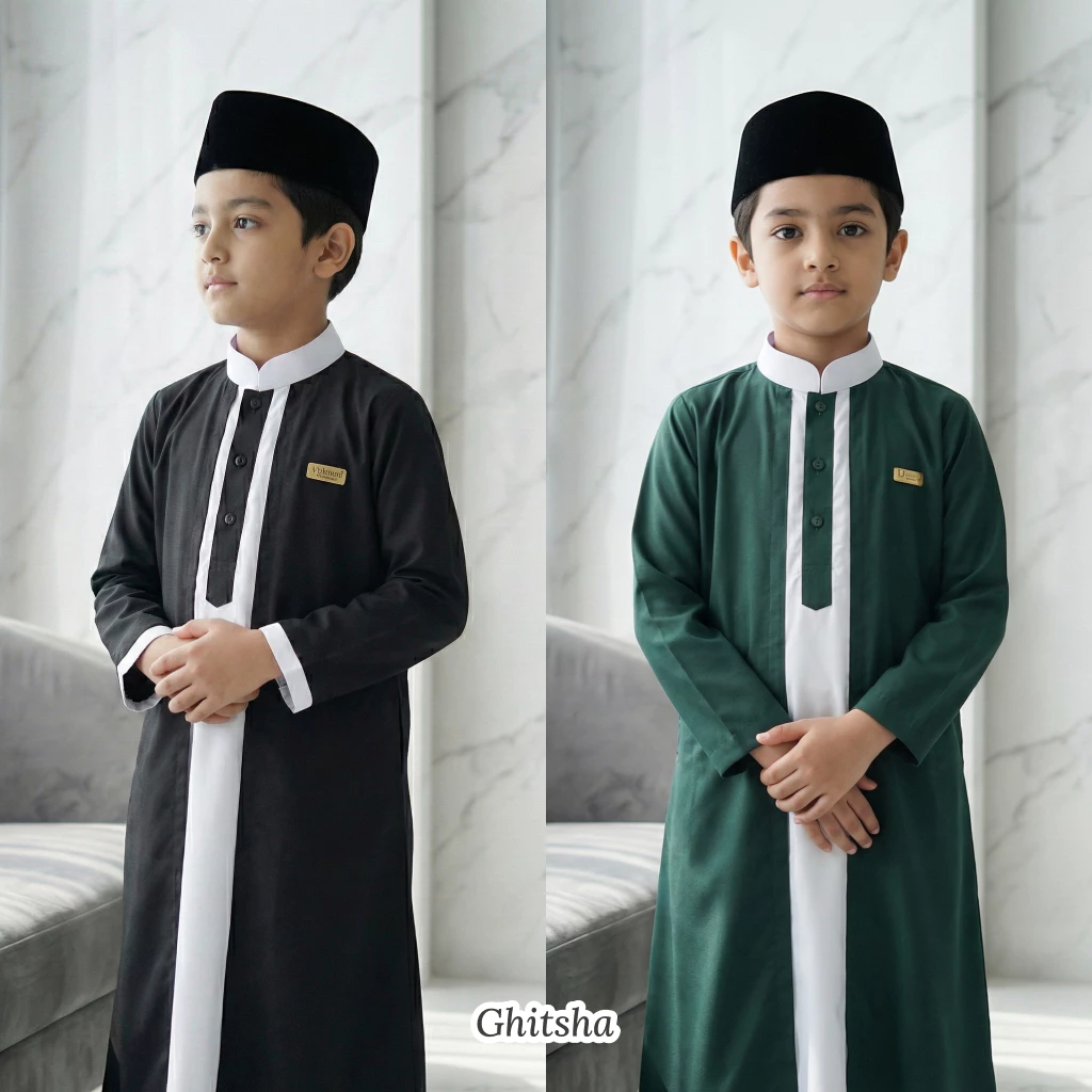 Gayyan | Jubah Habib Anak by VICKZTHA | Gamis Arab Laki Laki Premium Layer 2in1 - Usia 1-13 Tahun